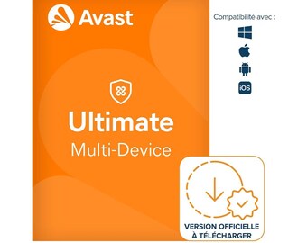Avast Ultimate 2024 - ( 3 Ans / 5 Appareils ) | Antivirus Version Officielle avec Code D'activation