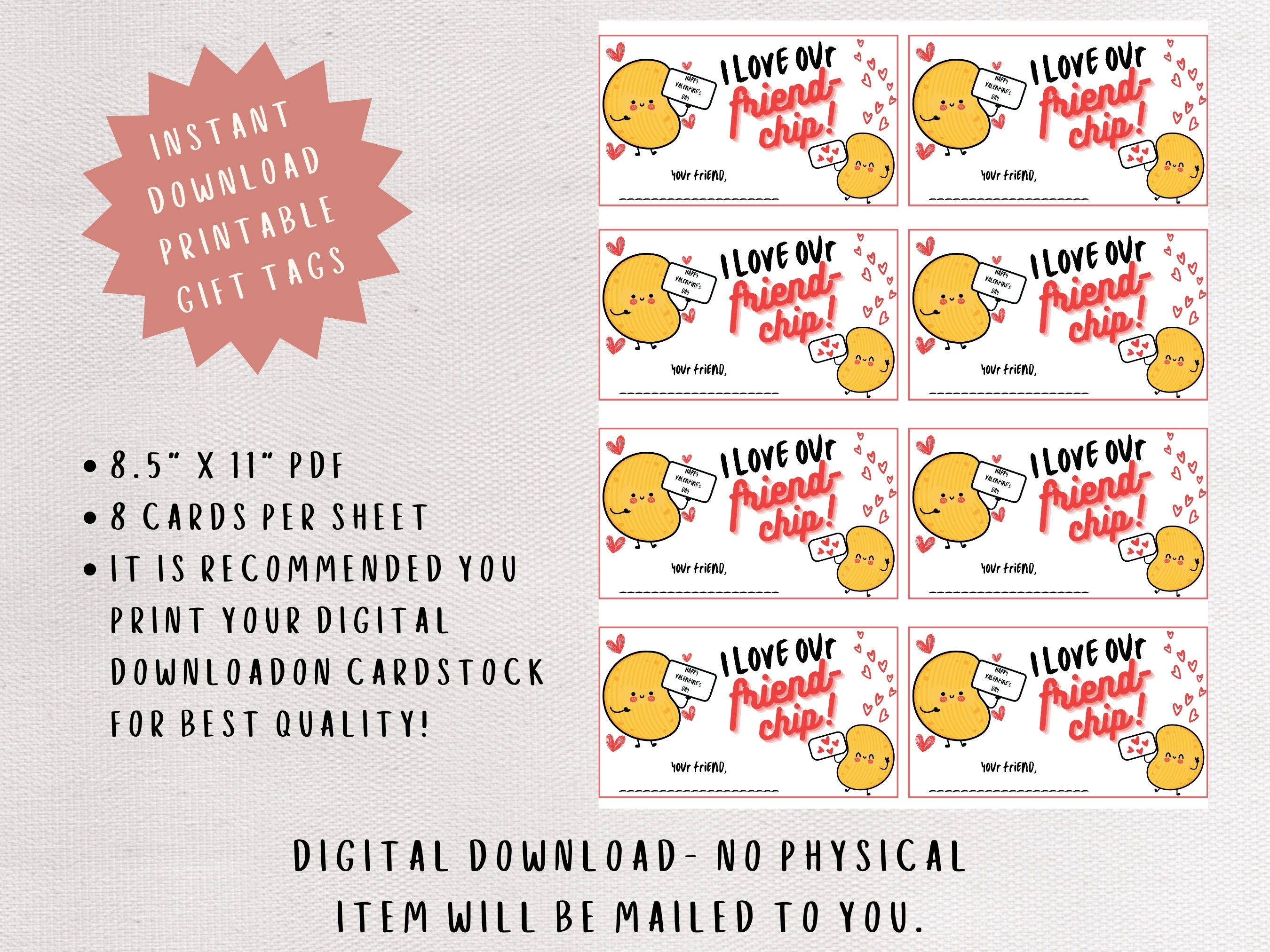 Friend chip Valentine Card Kids - Il Fullxfull.5685242096 2l1r 