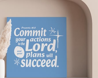 Proverbs 16:3 Wall Art Canvas