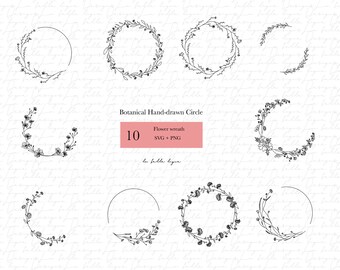 Paquete SVG de corona ? archivos svg | Flor svg ? Paquete de corona floral | Corona de laurel svg ? archivos florales | Marco circular svg ? Corona de flores svg ?