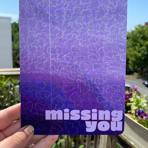 Cartão Missing You, em branco por dentro