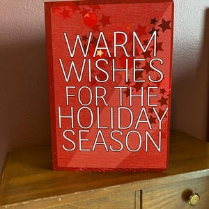 Warme wensen kerstkaart, blanco van binnen