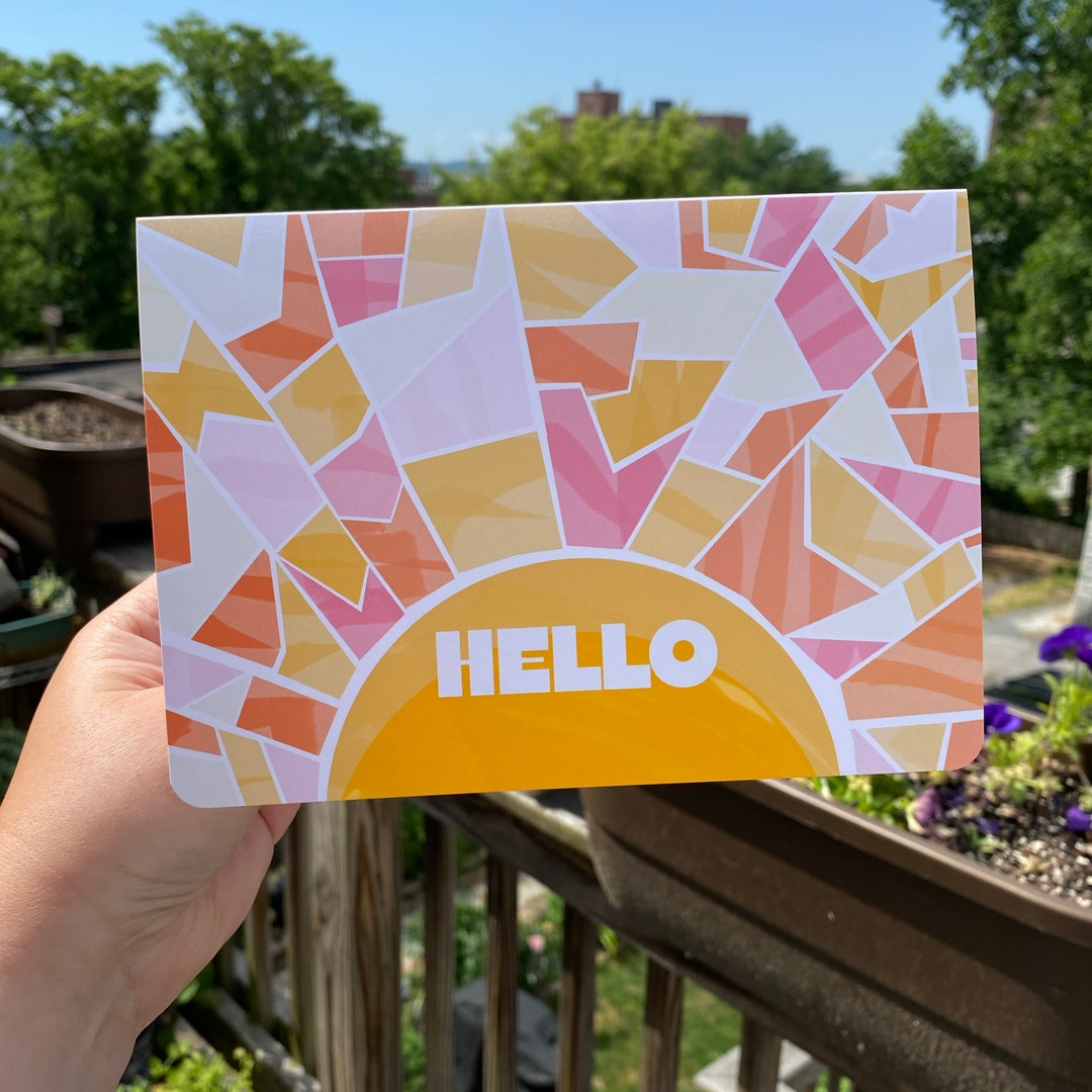 Hello Card, Blank Inside - Etsy