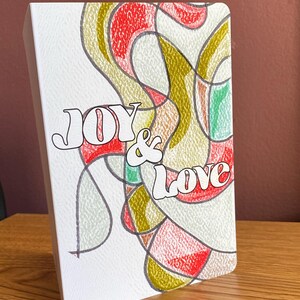 Tarjeta de alegría y amor, interior en blanco