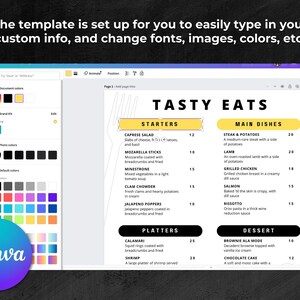 Simple Black White Menu Template Minimal Menu Canva Template Editable Simple Black White Menu Template Minimal Menu Canva Template Editable