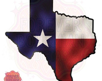 Estado de la bandera de Texas PNG 300 DPI Descarga instantánea Sublimación Diseño DTF