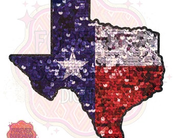 Lentejuelas brillantes y brillo Texas Flag State PNG 300DPI Descarga instantánea Sublimación DTF