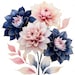 24 Navy and Blush Floral Clipart: Wedding Flower Graphics (PNG JPG) - Etsy