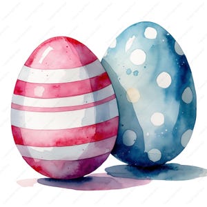 20 Clipart di uova di Pasqua, artigianato digitale, clipart di acquerelli, clipart digitali, pacchetto clipart, immagini di diario, decorazioni per la cameretta dei bambini, uovo dei cartoni animati,