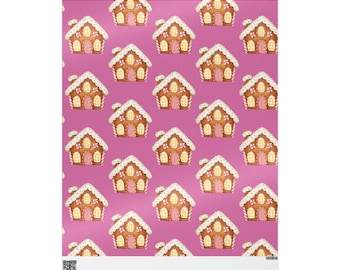 Pink Gingerbread house Wrapping Papers