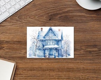 Carte de voeux Maison d'hiver
