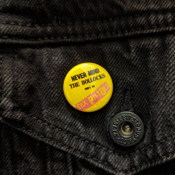 Sex Pistols "Nevermind the Bollocks" Yellow LP Cover -  1" Pin Back Button