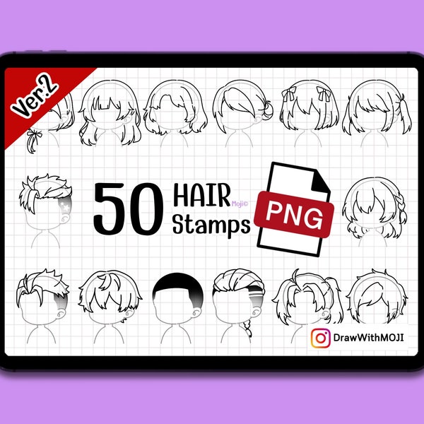 50 Chibi Hair PNG (Ver.2), personaje, Anime, Figura, Pinceles, Chibi, Twitch Emotes, Discord, cabello