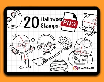 20 Halloween Chibi PNG, Anime Figure, Brushes, Twitch Emotes, Discord, sketch, spooky season, pumpkin