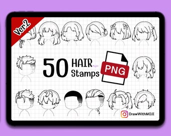 50 Chibi Hair PNG (Ver.2), karakter, Anime, Figuur, Borstels, Chibi, Twitch Emotes, Discord, haar