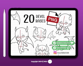 20 Chibi Devil PNG, Anime Figure, Brushes, Twitch Emotes, Discord, sketch, demon, wings, horn
