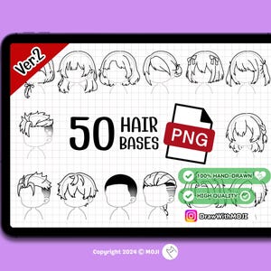 50 Chibi Hair PNG (Ver.2), character, Anime, Figure, Brushes, Chibi, Twitch Emotes, Discord, hair