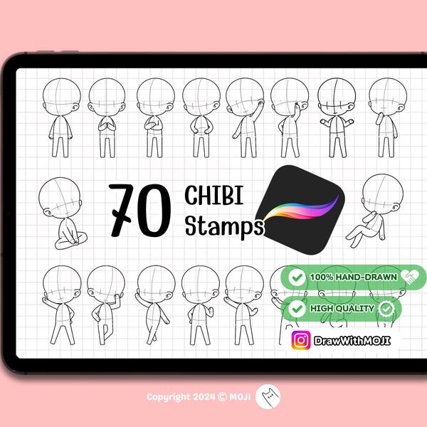 Procreate Chibi Stamps - Etsy