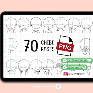 70 Chibi Half Body PNG, Chibi character brush, Procreate, Anime, Figure, Brushes, Chibi, Twitch Emotes, Discord