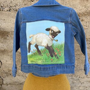 toddler girl upcycled denim jacket