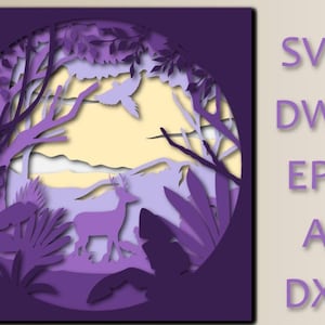 Layered Deer SVG: 3D Mandala Laser Cut File (Digital Download)