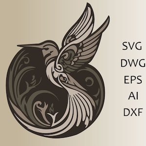 Bird multilayer SVG/Bird cut file/ 3D layer/Plywood cutting/ Paper cutting/ SVG file/ 3D mandala plywood