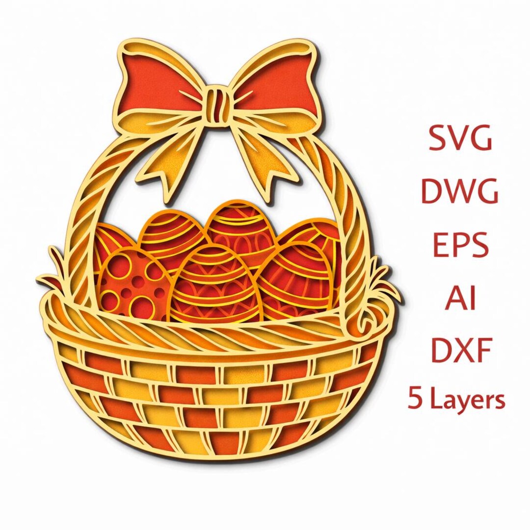 Layered Easter Basket SVG: 3D Mandala Cut File - Etsy