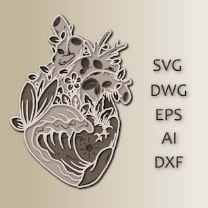Multilayer digitales Herz SVG/Schnittdatei/CNC/digitale Dateien/Laserschnitt/Multilayer 3D Mandala/Wohndekor/Kunsttafel/Seele/Herz/Kern