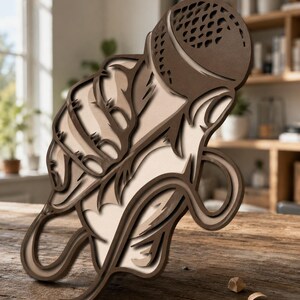 Microphone Multilayer 3D Mandala SVG, CNC Laser Cut File (Digital Download)