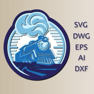 Train multilayer SVG/cut file/CNC/digital files/laser cut/Multilayer 3D Mandala/layered 3d moon svg/SVG file/Paper cutting/laser file