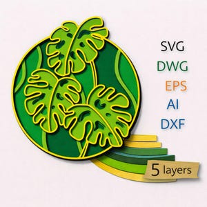 Leaves Multilayer Mandala SVG, CNC Laser Cut File (Digital Download)