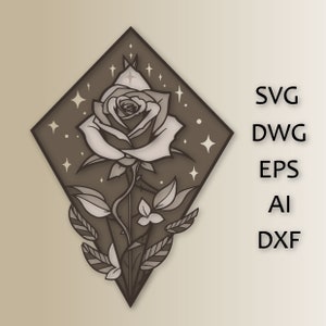 Roze bloem meerlaagse SVG/snijbestand/3D-laag/ Multiplex snijden/ Papier snijden/ SVG-bestand/3D-mandalamultiplex