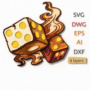 Dice Multilayer SVG: 3D Mandala Cut File (Digital Download)