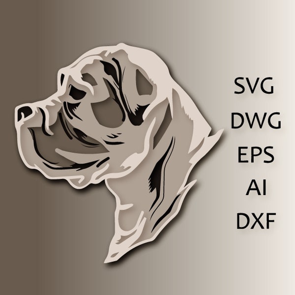 cane corso multilayer SVG/cane corso Schnittdatei/ 3D Schicht/ Sperrholzausschnitt/ Papierschnitt/ SVG-Datei/ 3D Mandala Sperrholz