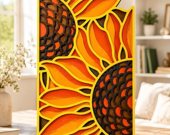 Layered Sunflower Papercut SVG: Laser & Cricut File (Digital Download)