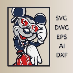 3D Layered Cartoon Mouse SVG: Laser Cut File, Nursery Wall Decor (Digital Download