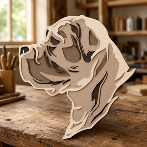 Cane Corso 3D Layer SVG: Plik do cięcia sklejki i papieru