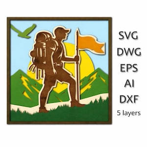 3D-toeristische mandala SVG: gelaagd lasergesneden bestand (digitale download)