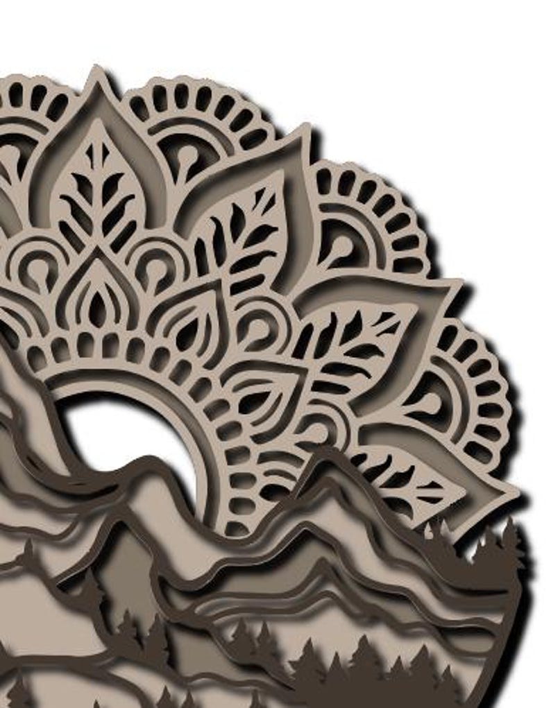 Mountain Multilayer SVG • 3‑4 Layer Laser & Paper Cut File • DIY Home Decor image 9