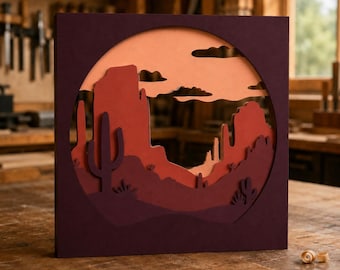 Desert Cactus Multi-Layer SVG, Laser Cut File (Digital Download)