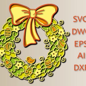 Osterhase Kaninchen multilayer SVG Schnittdatei 3D Layer Sperrholzausschnitt Papierschnitt SVG Datei 3D Mandala Sperrholz Kranz Passahfest