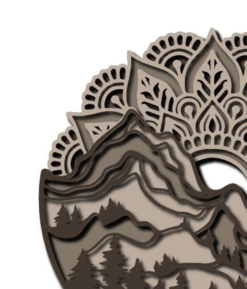 Mountain Multilayer SVG • 3‑4 Layer Laser & Paper Cut File • DIY Home Decor image 10
