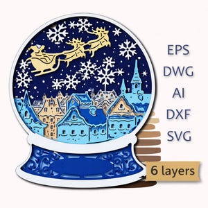 Snow Globe Laser Cut File, 3D Mandala Nativity Scene (Digital Files)