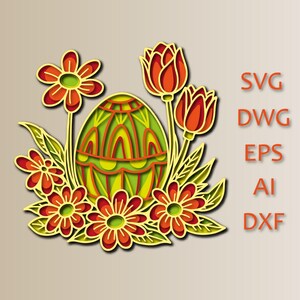 Osterei/Ostern/SVG/Schnittdatei/ 3D Ebene/ Sperrholzausschnitt/ Scherenschnitt/ SVG Datei/ 3D Mandala Sperrholz/Kranz/Passahfest/Frohe Ostern