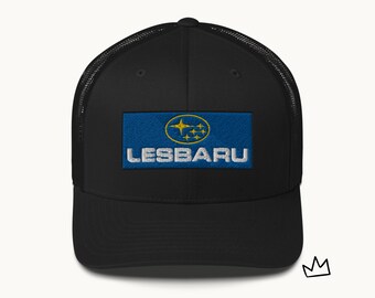 Lesbaru Trucker Hat | Lesbian's Drive Subaru | LGBT Streetwear and Accessories