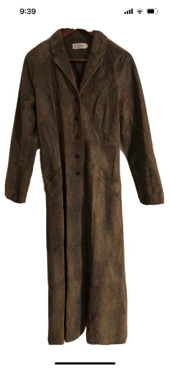 Incredible 1990s leather duster coat grunge gothic