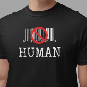 T-shirt med streckkodstryck, antikonformitet, minimalistisk statementgåva