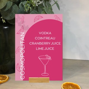 Cosmopolitan Sign With Hand-drawn Details, Editable Event and Wedding ...