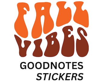 Adesivos Goodnotes de outono: álbum de recortes do planejador digital