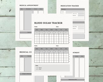 Digital Medical Tracker: Health Planner Template (PDF)